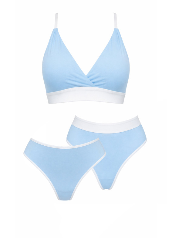 Комплект бюстгальтер, стрінги та бразиліани, блакитний 5259-5293rs00-00005293
