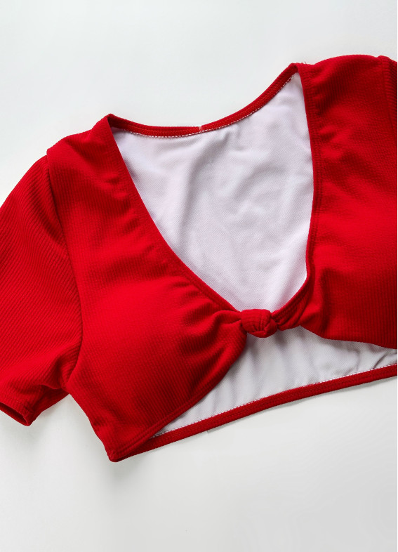 Данієла, купальник, біло-червоний00-00003852