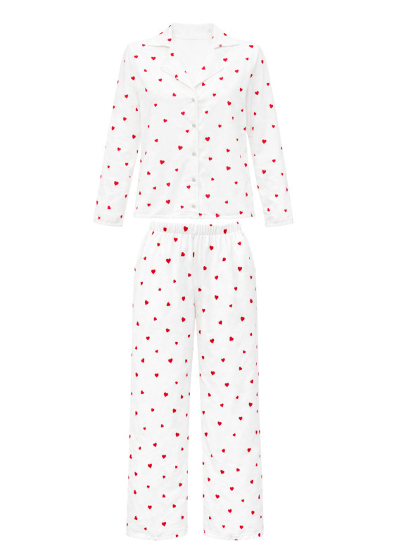 Лізі фланель, піжама, біла00-00004124-k