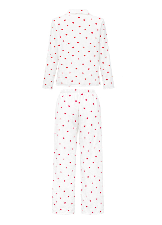 Лізі фланель, піжама, біла00-00004124-k