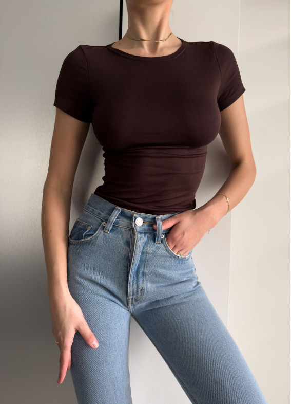 Донна, футболка жіноча, коричнева00-00004942