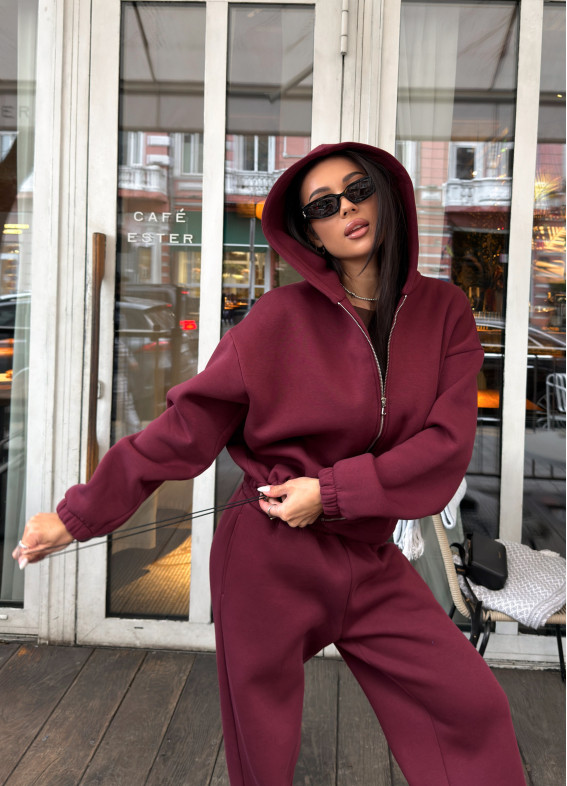 Аеліта фліс, костюм, бордовий00-00005156-k