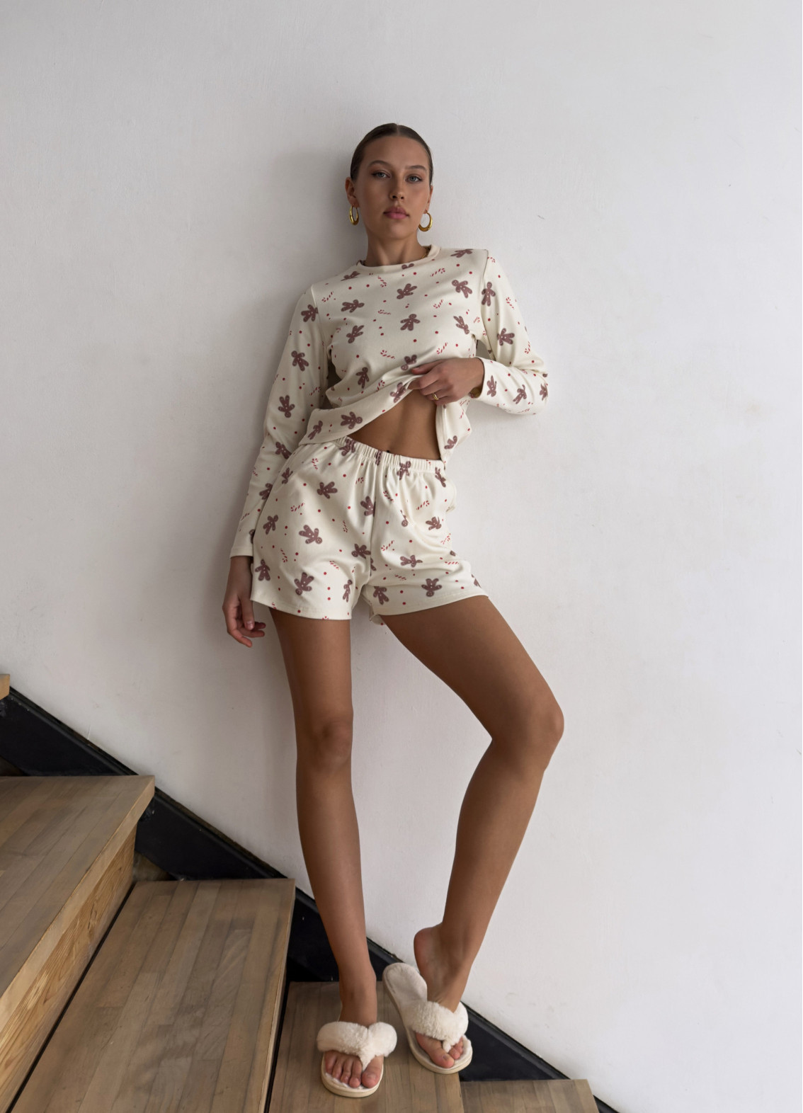 Джентил,  піжама з шортами, бежева00-00005226-k3