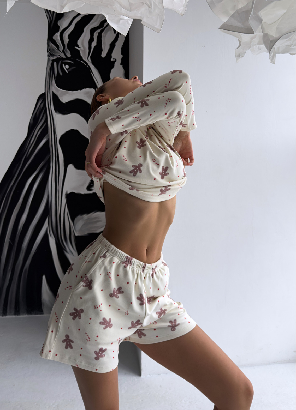 Джентил,  піжама з шортами, бежева00-00005226-k4