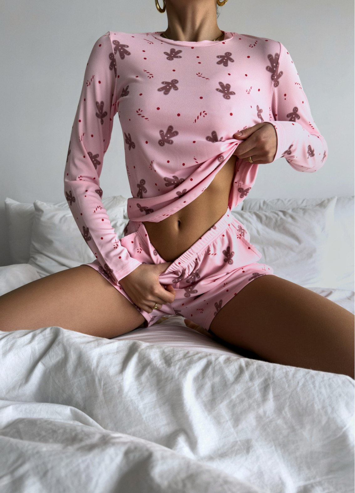 Джинджер,  піжама з шортами, рожева00-00005228-k3