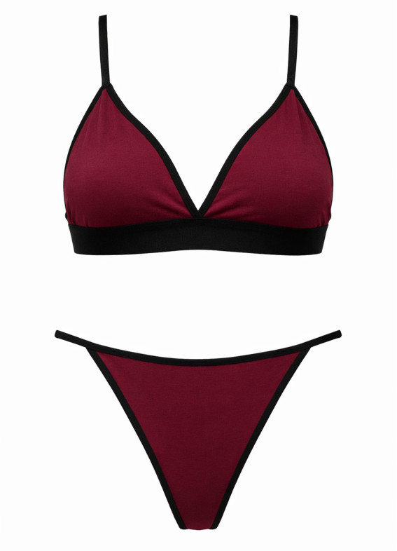 Комплект бюстгальтер та стрінги, бордовий 5255-5256rs00-00005255