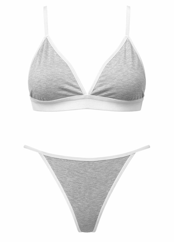 Комплект бюстгальтер та стрінги, сірий 5255-5256rs00-00005255