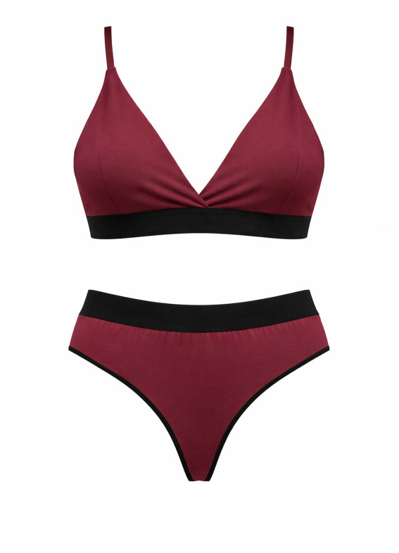 Комплект бюстгальтер та стрінги, бордовий 5259-5260rs00-00005259