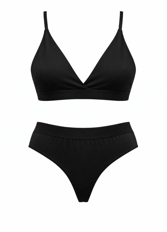 Комплект бюстгальтер та стрінги, чорний 5259-5260rs00-00005259