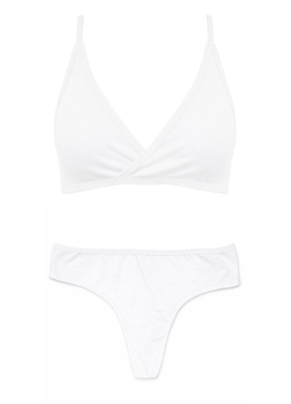 Комплект бюстгальтер без чашок та стрінги, білий 5278- 5277rs00-00005278