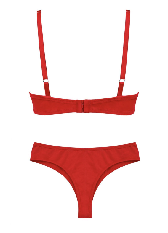 Комплект бюстгальтер без чашок та стрінги, червоний 5278- 5277rs00-00005278
