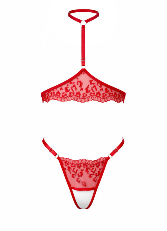 Комплект мереживний бюстгальтер та стрінги, червоний 5284-5286rs00-00005284