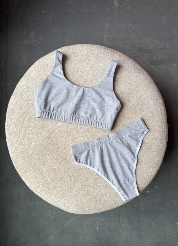 Комплект топ та бразиліани, сірий 5257-5258rs00-00005257