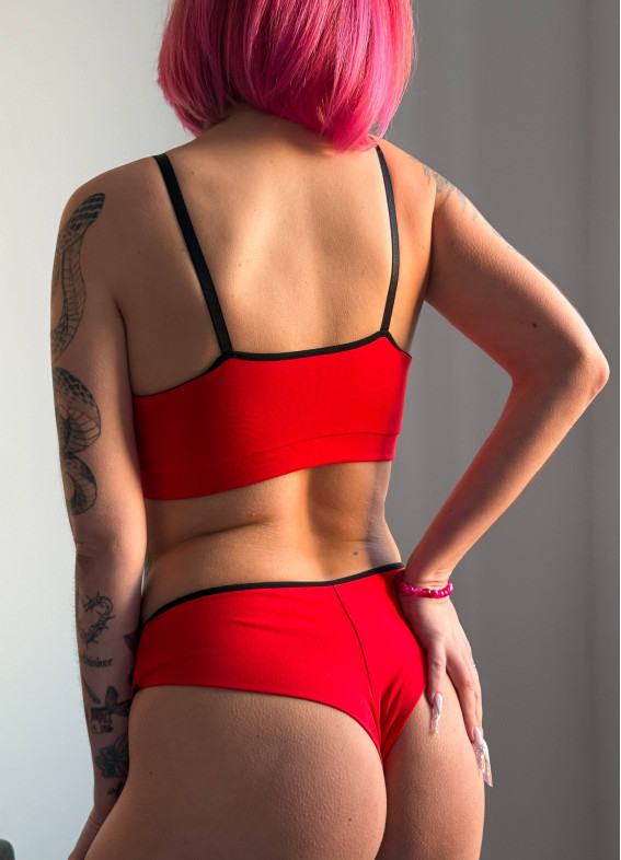 Комплект бюстгальтер та бразиліани, червоний 5261-5262rs00-00005261