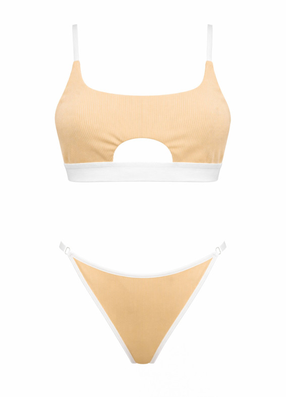 Комплект топ та стрінги рубчик, бежевий 5279-5280rs00-00005279