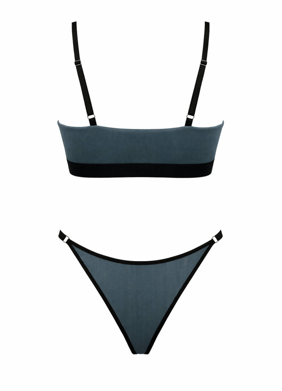 Комплект топ та стрінги рубчик, темно-сірий 5279-5280rs00-00005279