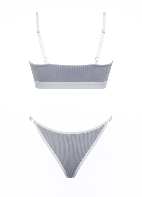 Комплект топ та стрінги рубчик, сірий 5279-5280rs00-00005279